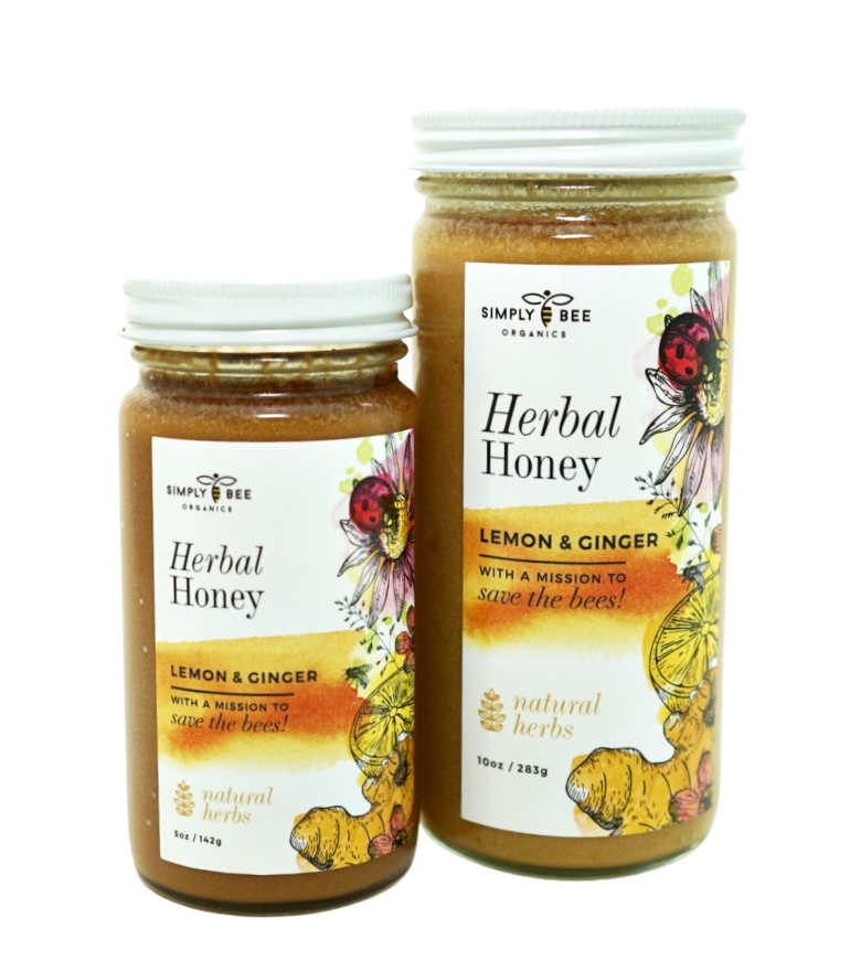 
                  
                    Load image into Gallery viewer, Lemon &amp;amp; Ginger Herbal Honey | Pure Organic Raw Honey | Supports Well-Beeing | Organic Herbs |Non-GMO |0% Additives | Kid Approved
                  
                