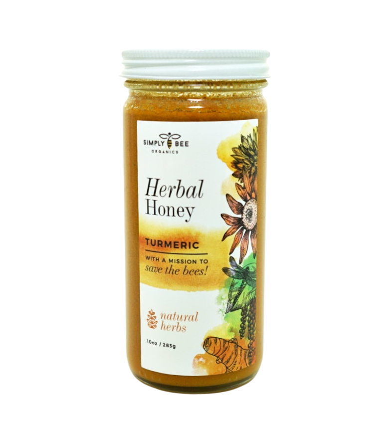 Turmeric Herbal Honey | Pure Organic Raw Honey | Supports Well-Beeing | Organic Herbs |Non-GMO |0% Additives | Kid Approved